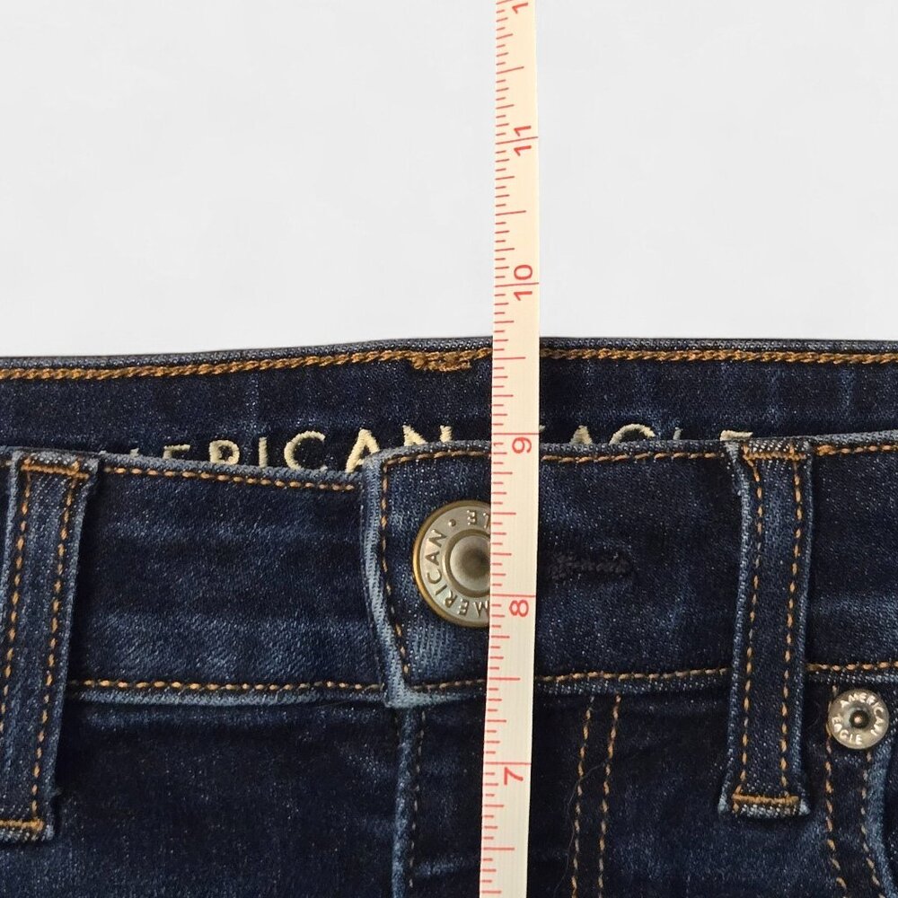American Eagle Hi-Rise Shortie Distressed Cut Off Denim Shorts 0 Summer Festival - Picture 9 of 10